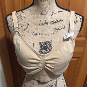 🆕 Oh Baby By Motherhood Beige Ruched Nursing Bra